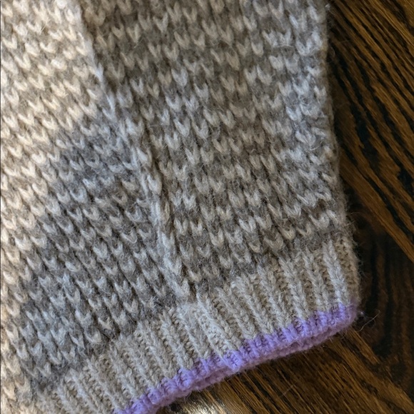 XiRENA Beige and Lavender Crew Neck Sweater - Picture 6 of 12